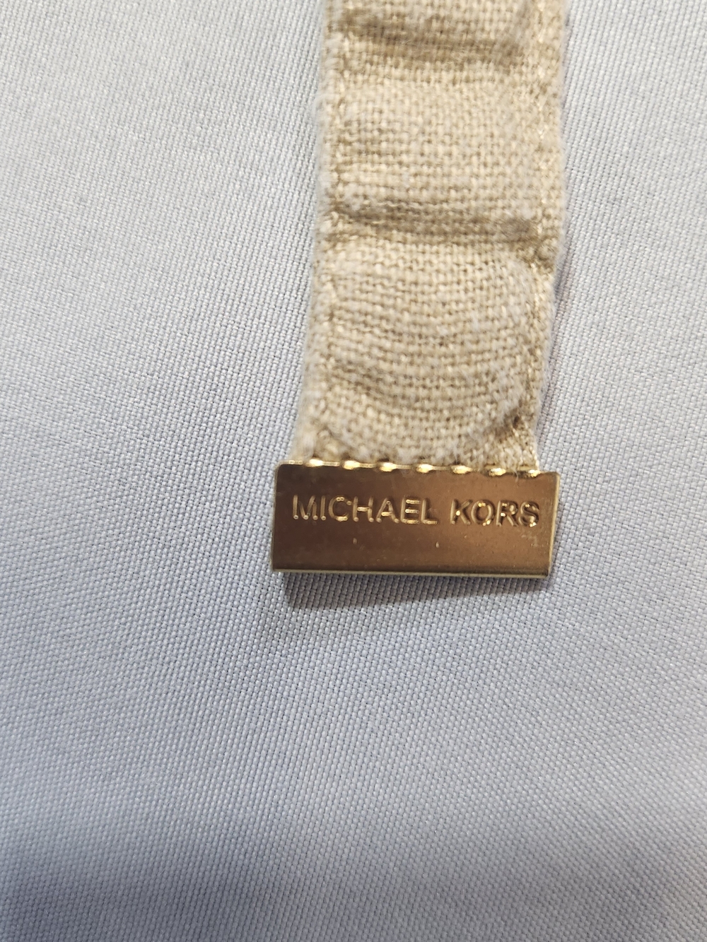 MICHAEL KORS Blouse size Small S Khaki Button Up Tie at Waist Gold Buttons - Picture 4 of 6
